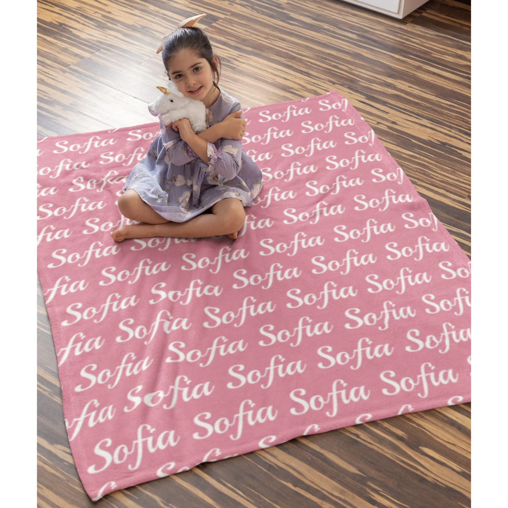 Name Blanket Sophia Pink Plush​​​​​​​​​​​